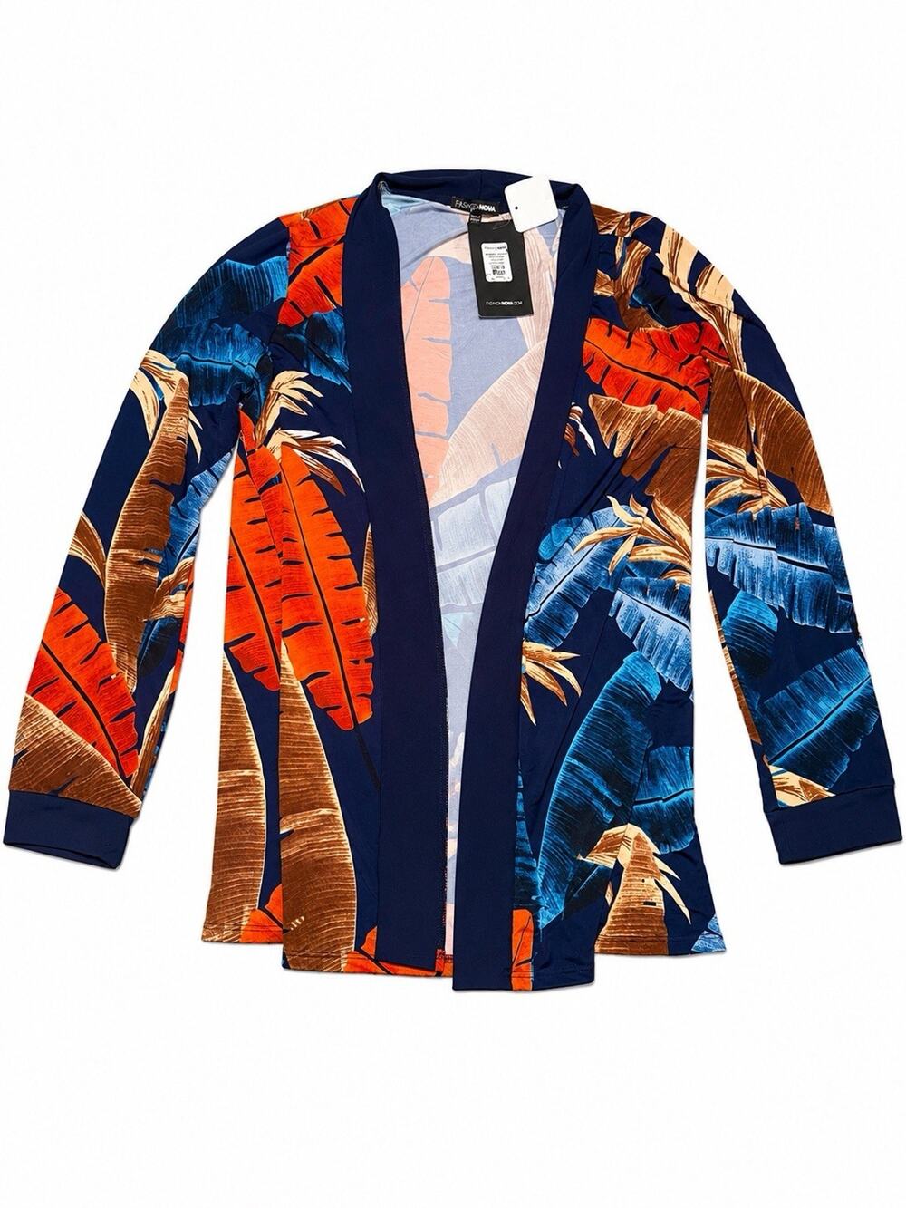 Fashion Nova Vacation Forever Kimono Cardigan Women’s Medium Tropical Leaf